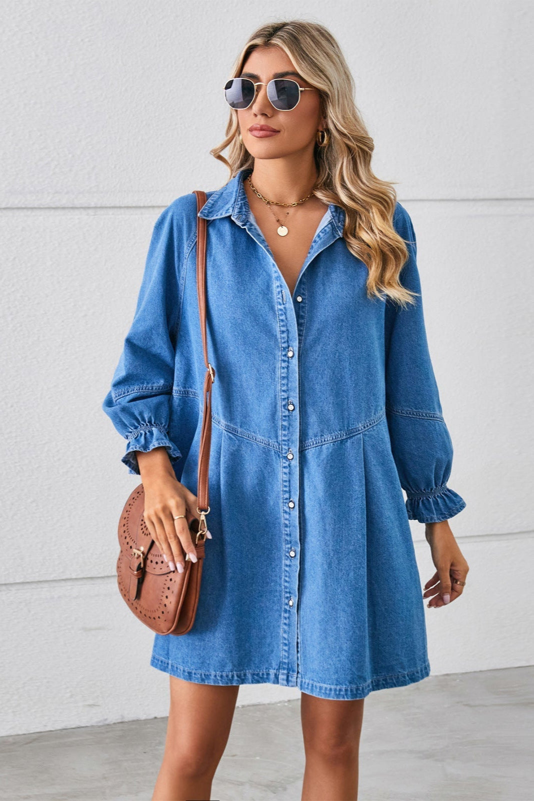 DREAM | Puff Sleeve Denim Dress