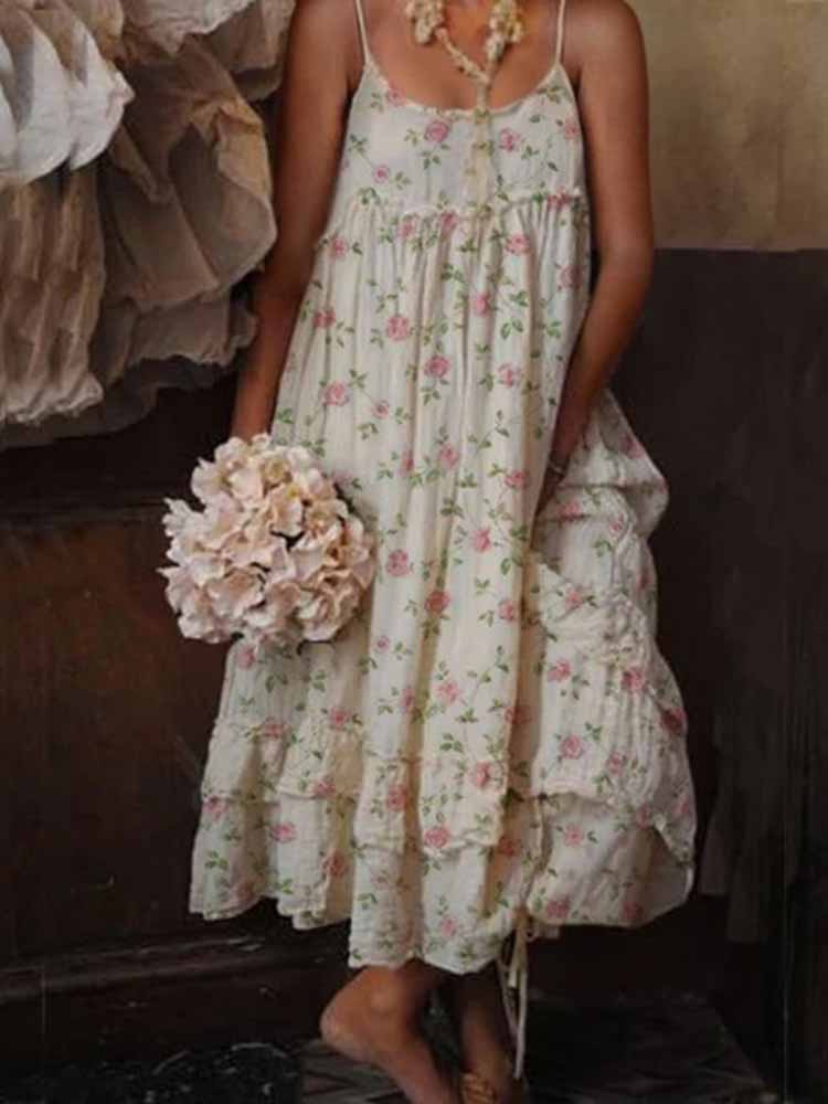 Barbara Flower Maxi Dress - Effortless Elegance