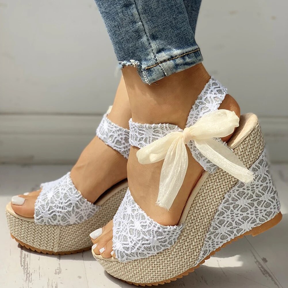 Dalina - Lace Bow Sandals