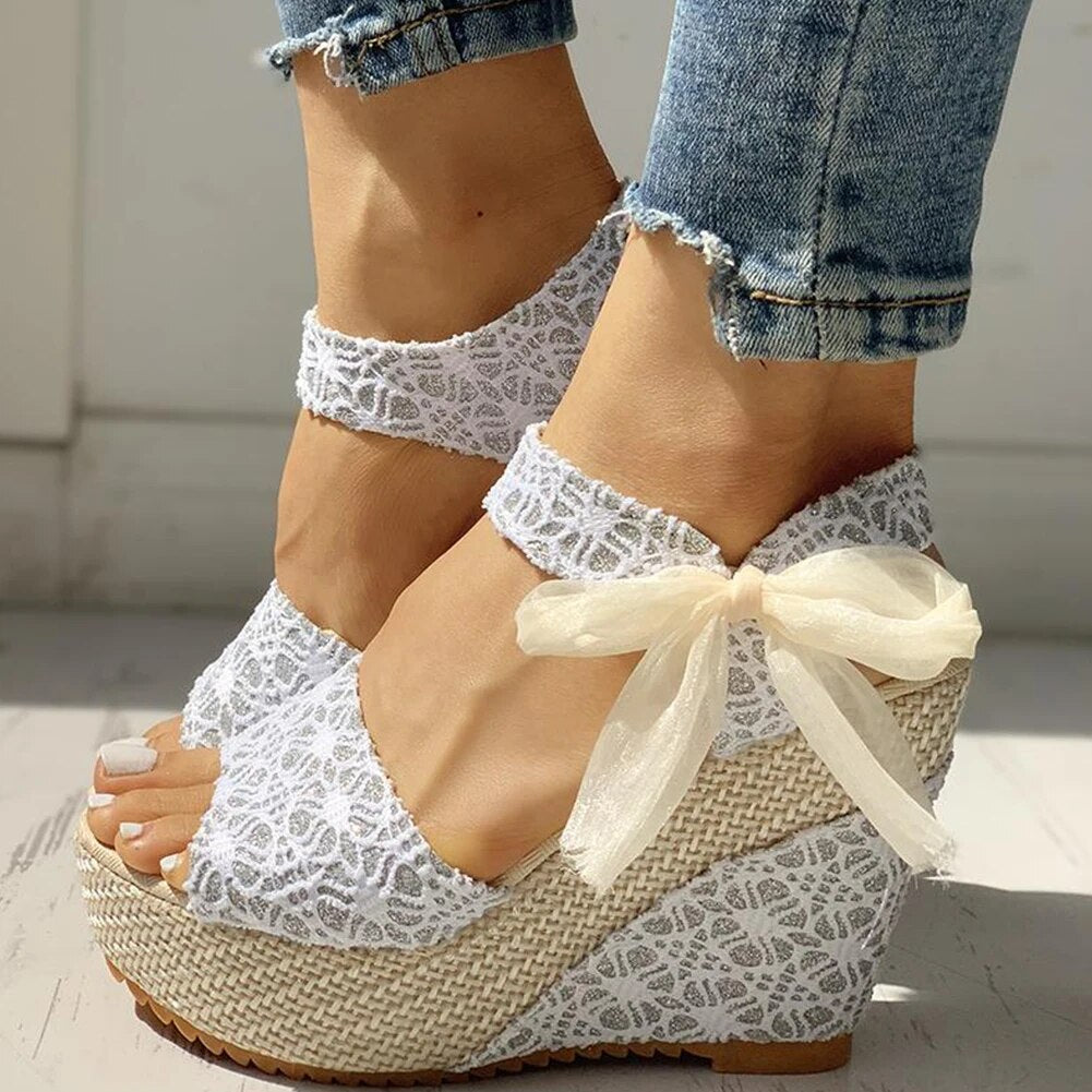 Dalina - Lace Bow Sandals