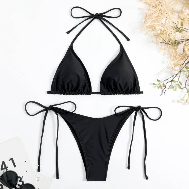 BEAUCLO | Rose Adjustable Strap Minimal Bikini