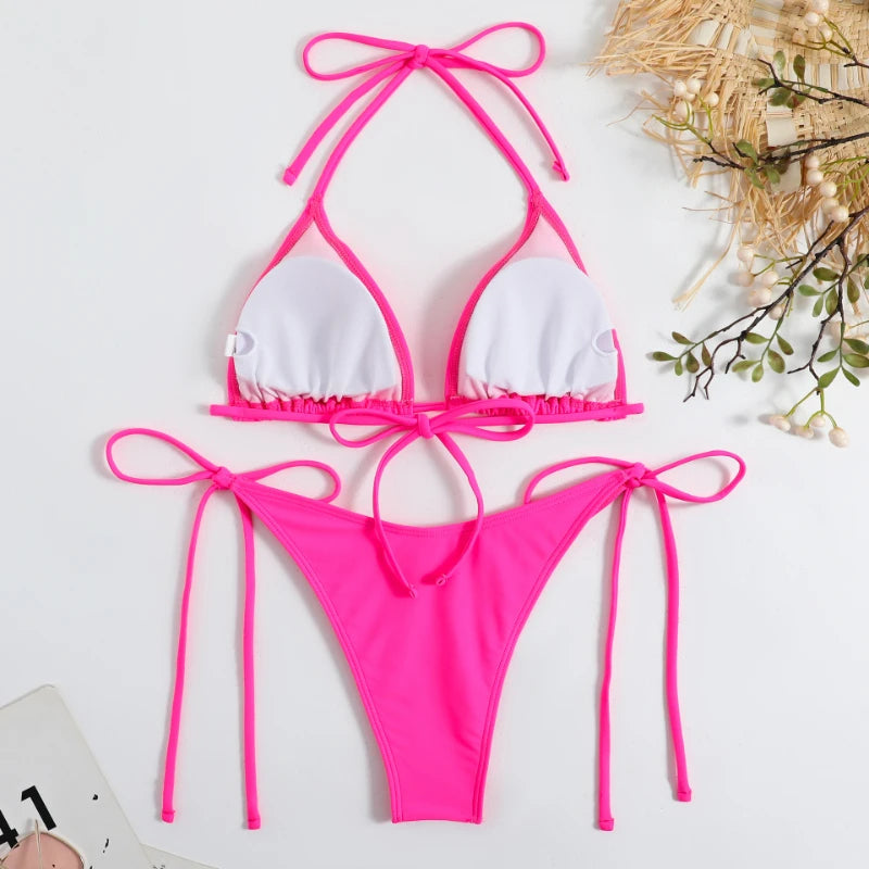 BEAUCLO | Rose Adjustable Strap Minimal Bikini