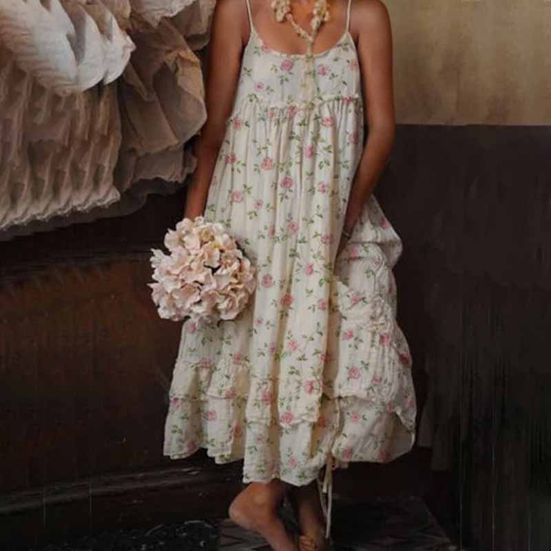 Barbara Flower Maxi Dress - Effortless Elegance