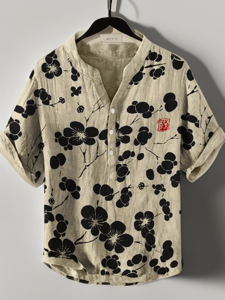 Lina - Japanese blouse with cherry flowers