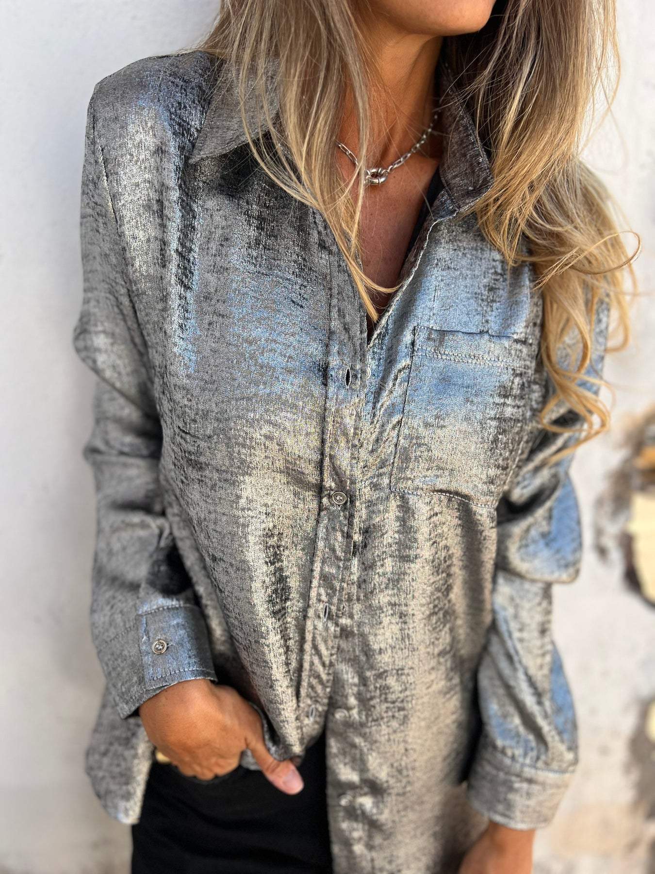 Ava - Chic Shimmer Shirt