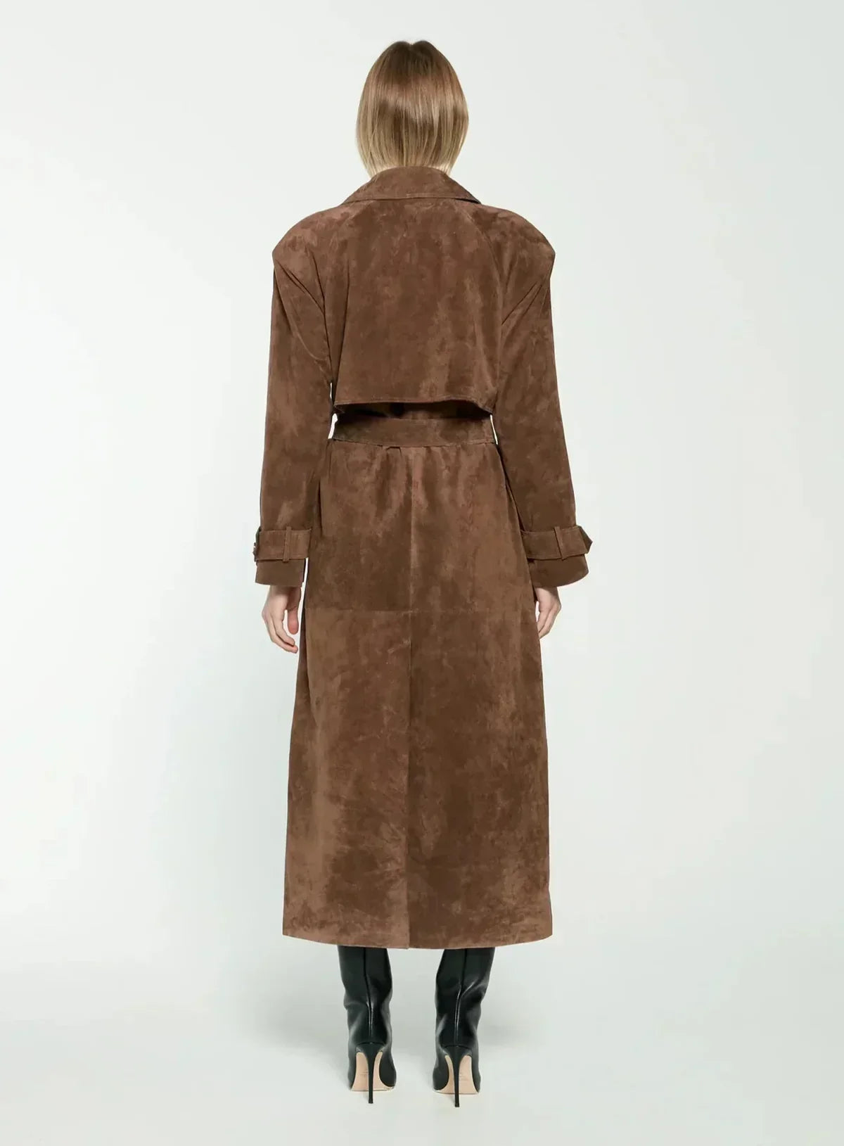 EFLOW - Luxurious Suede Trench Coat