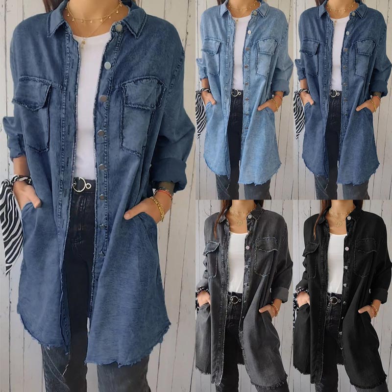 Hazel - Oversized Denim Shirt