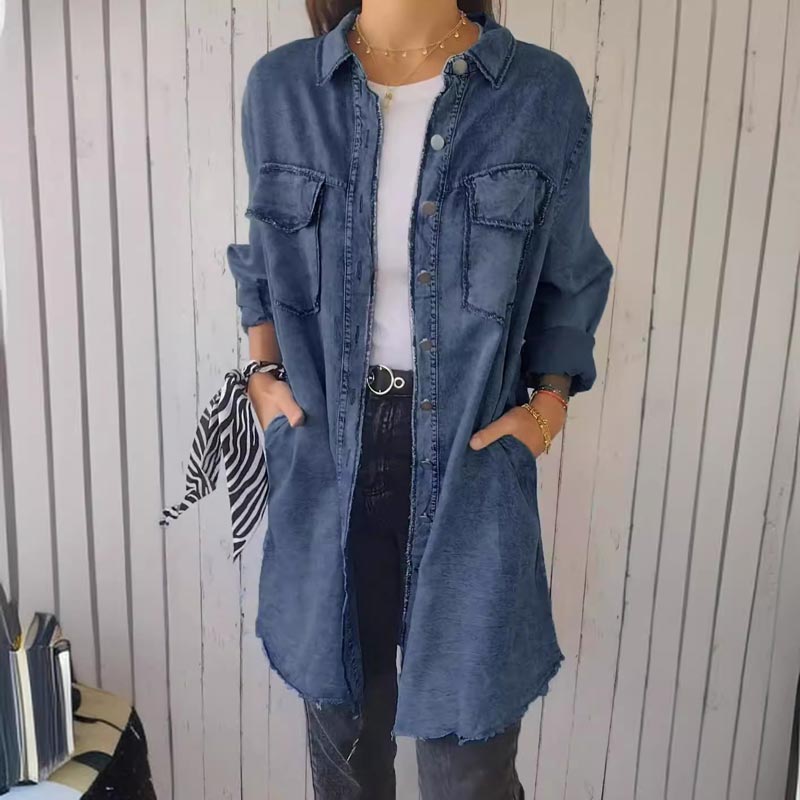 Hazel - Oversized Denim Shirt