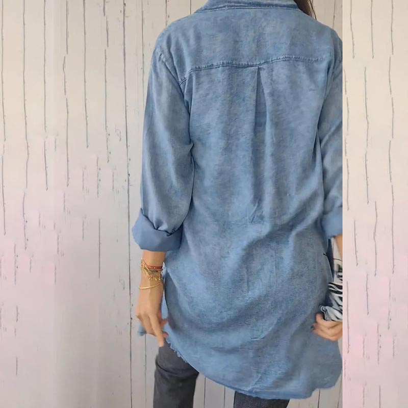 Hazel - Oversized Denim Shirt