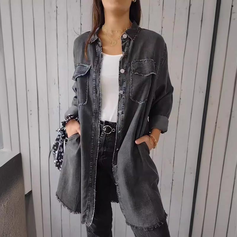 Hazel - Oversized Denim Shirt